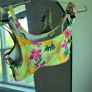 Zara Girls Floral Print Ruffle Bikini Swimsuit top & bottom 13-14